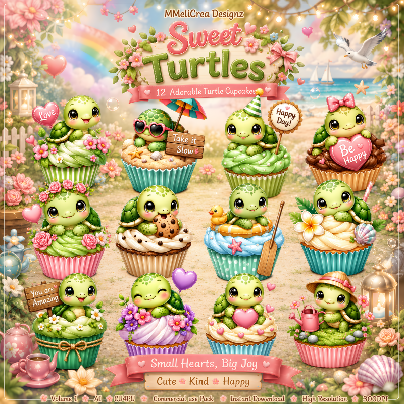 (image for) AI CU - VOL.1 - Sweet Turtles (CU4PU/PNG/PACK)